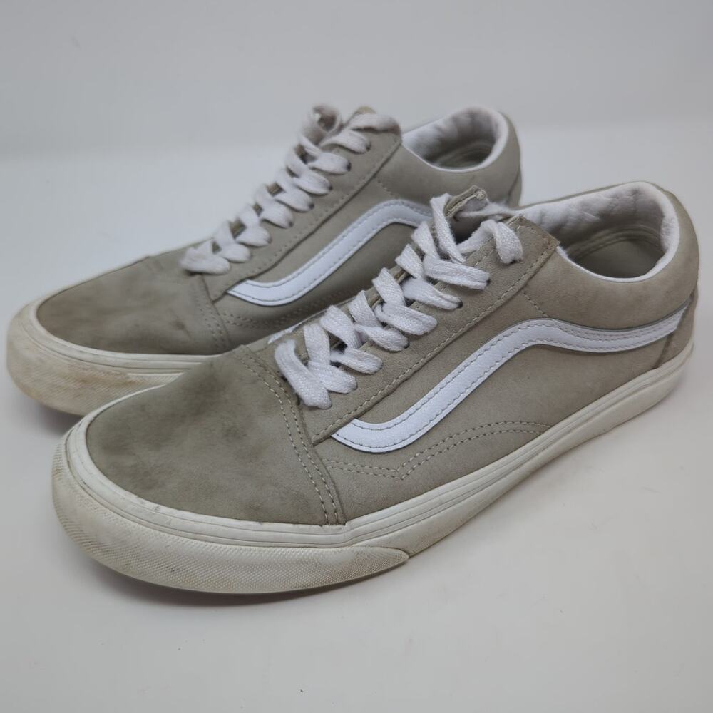 Vans Pig Skin Suede Sherpa Old Skool Shoes Sandshell Unisex M-8.0 W-9.5